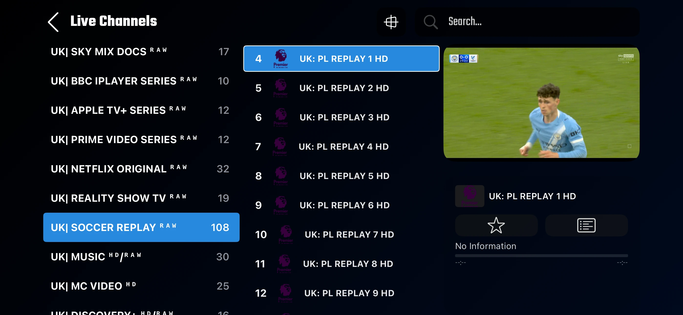 Live TV channels available on IPTV