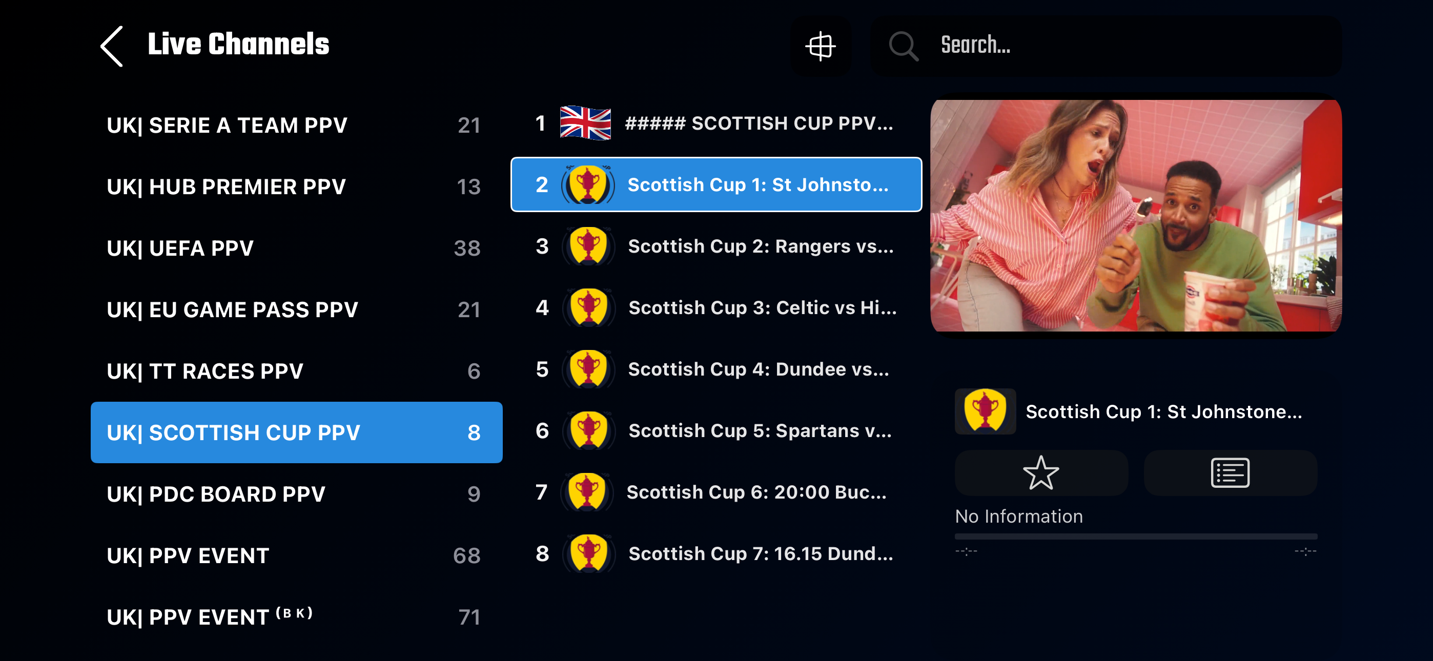 British TV streaming on IPTV