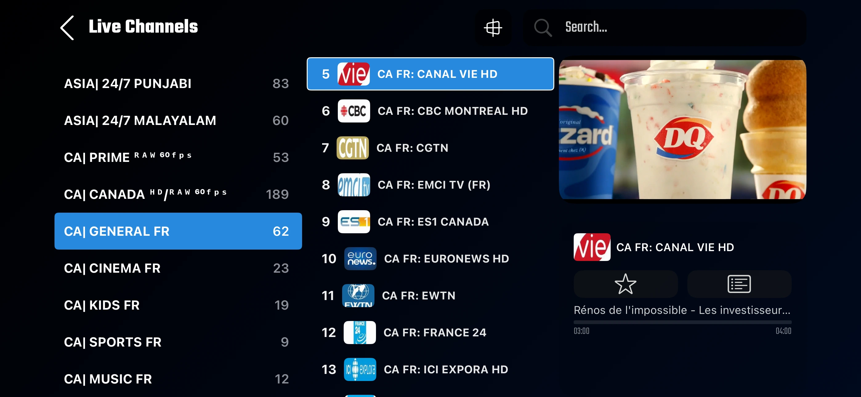 Sports streaming on IPTV TV providers