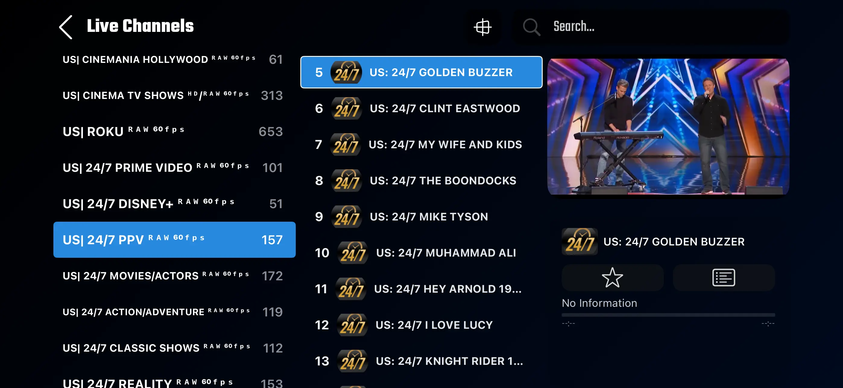 IPTV provider app interfaces compared