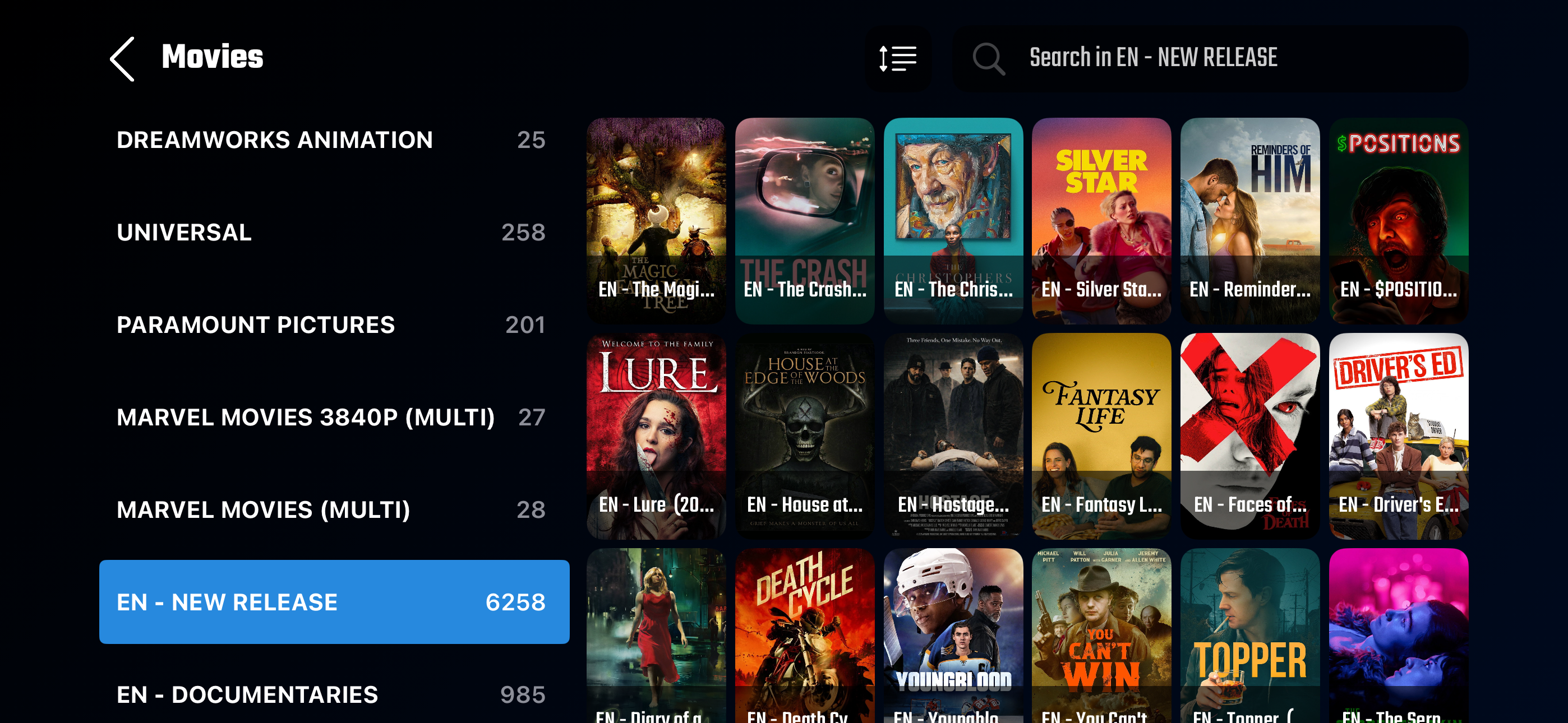 UK IPTV channel guide and EPG